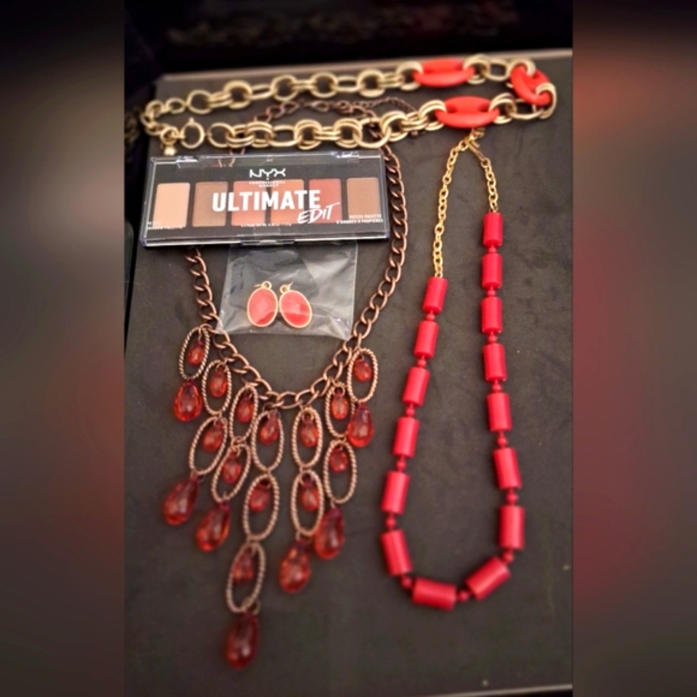 Red Jewelry Bundle With NYX Pallet
